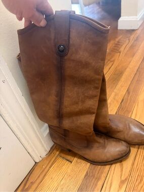 Frye Brown Leather Mid-Calf Boots